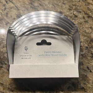 The Pioneer Woman Silver Pastry Blender with Olive Wood Handle
